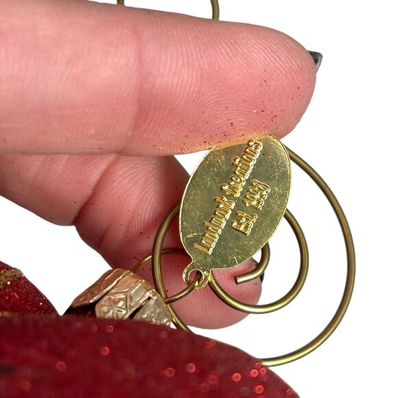 Vintage Landmark Creations Glass Ornament Heart Red Glitter Love Hand Blown - Picture 15 of 16